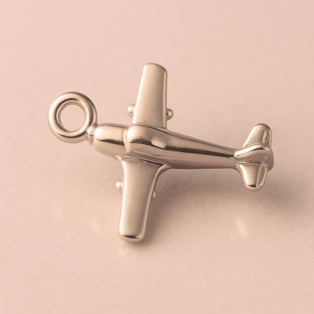 18ct Rose Gold - Light Plane Charm