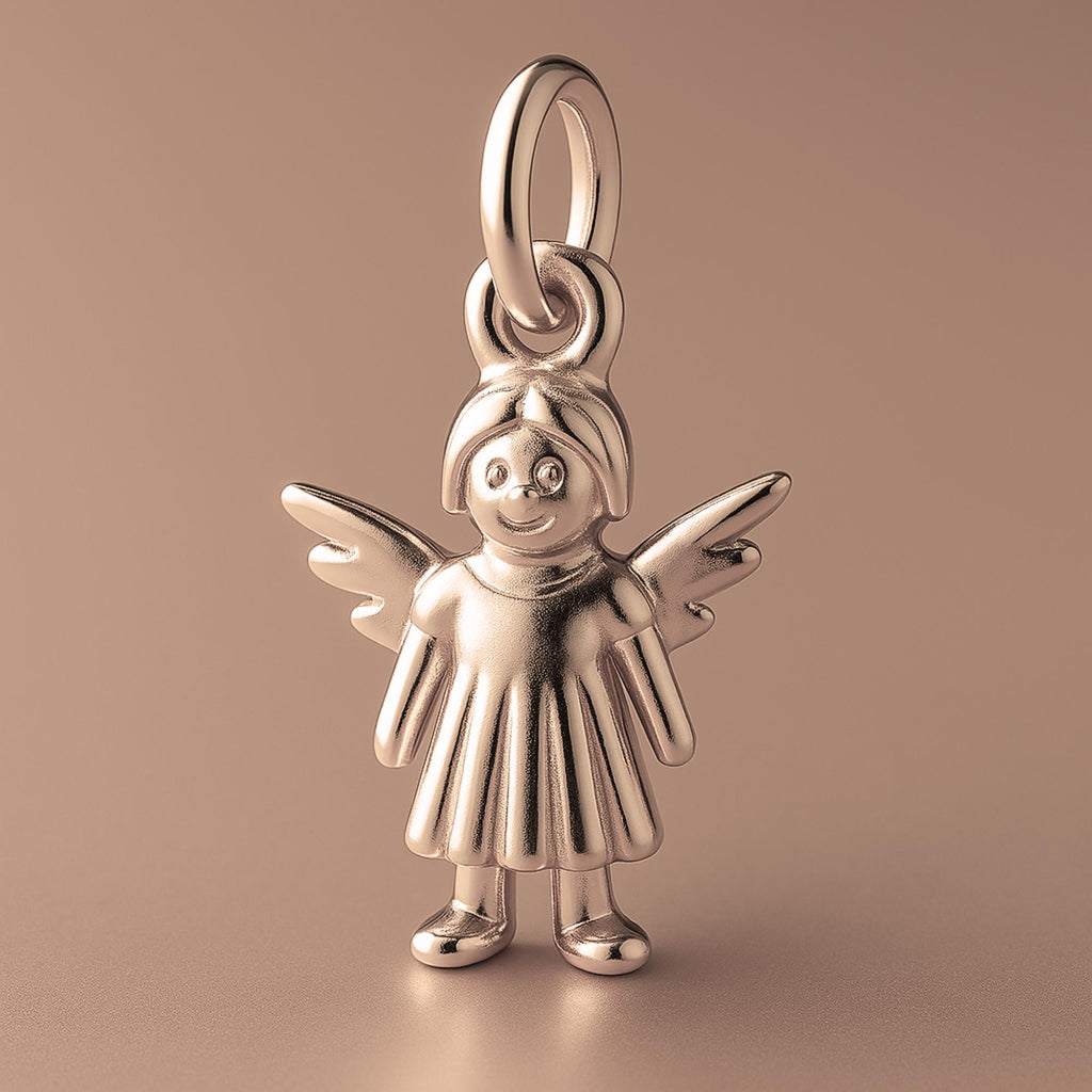 9ct Rose Gold - Festive Angel Figurine Charm