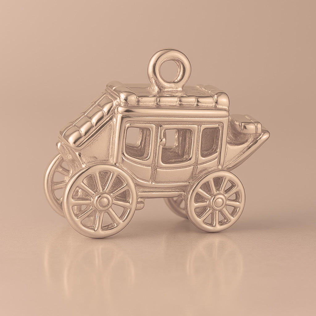 9ct Rose Gold - Western Stagecoach Charm