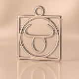 9ct Rose Gold - Taurus Zodiac Square Charm