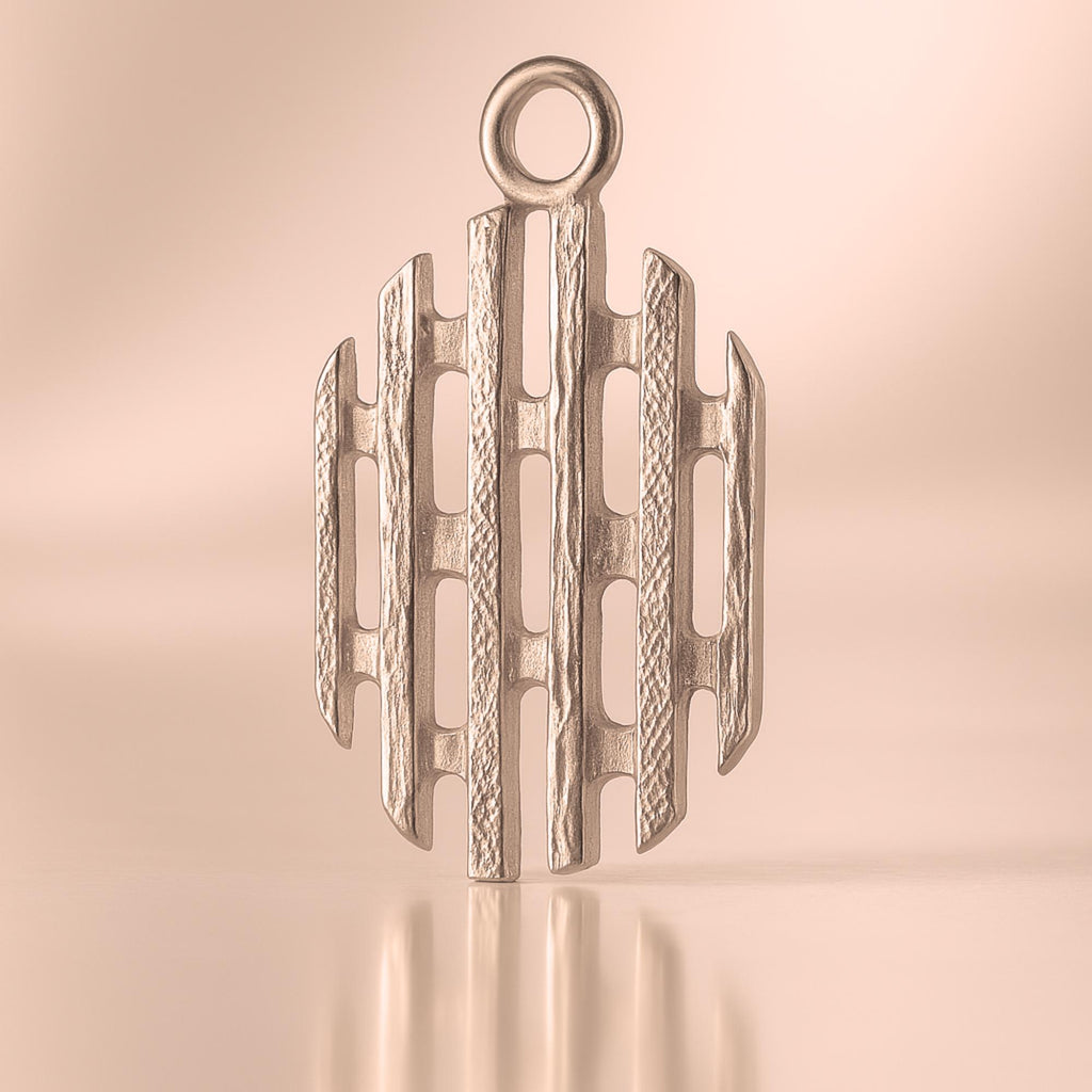 18ct Rose Gold - Openwork Grille Totem Charm