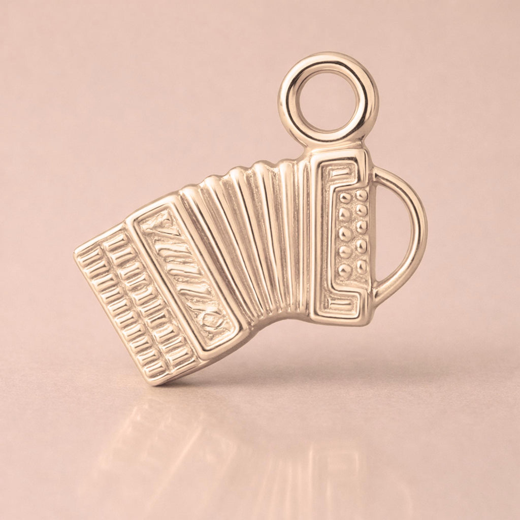 18ct Rose Gold - Piano Accordion Charm