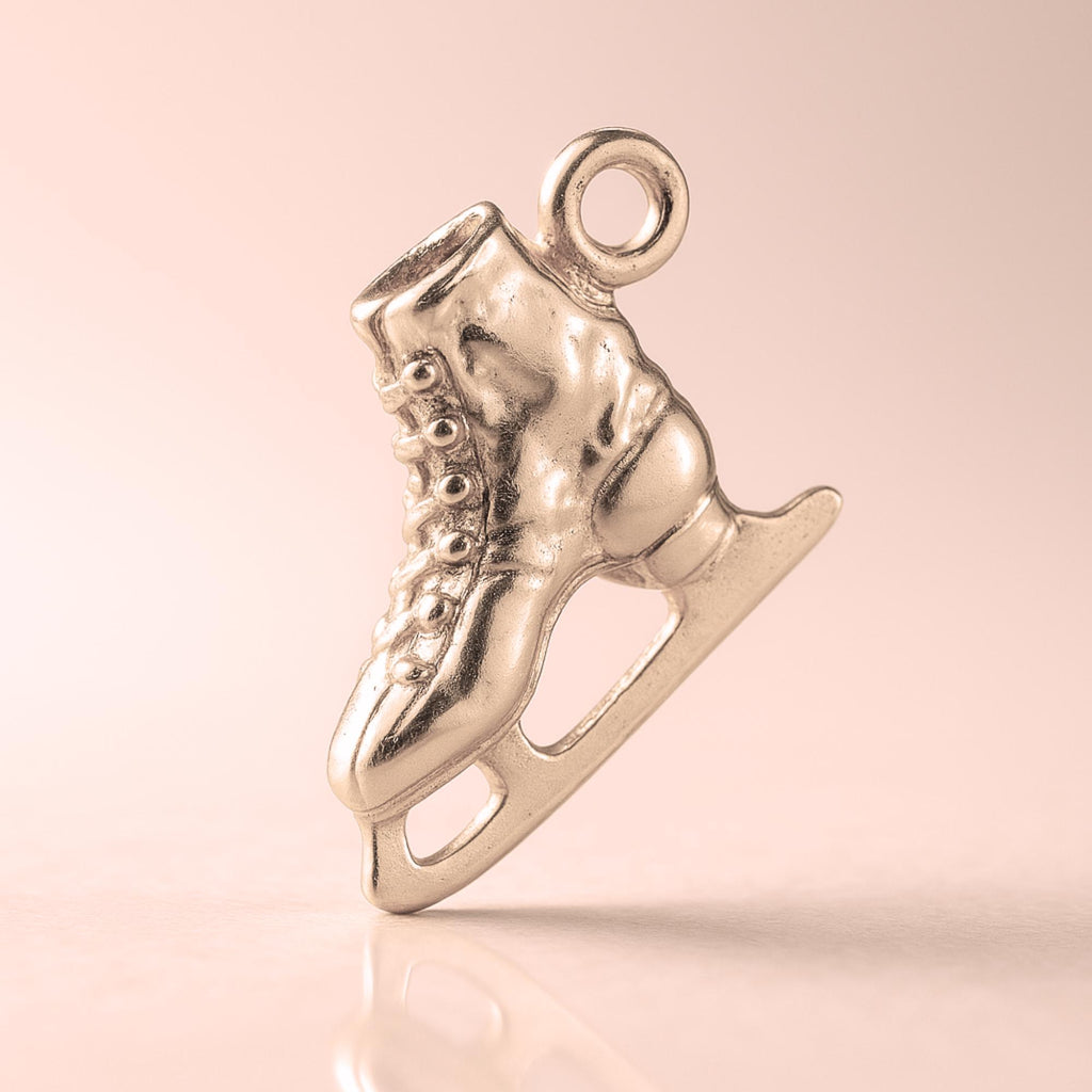 9ct Rose Gold - Classic Ice Skating Boots Charm