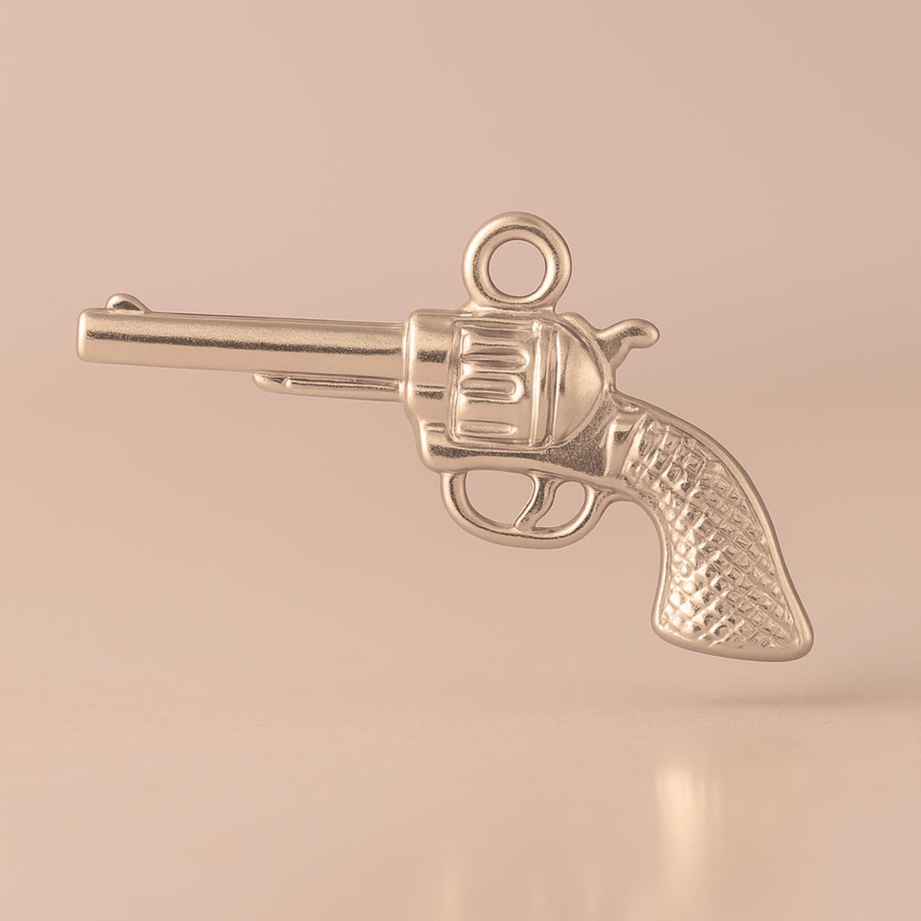 18ct Rose Gold - Western Revolver Charm