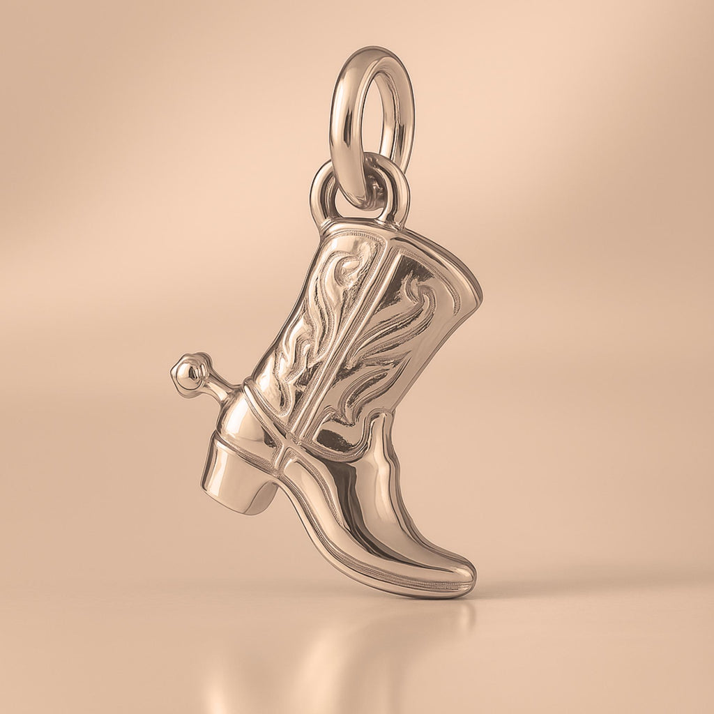 9ct Rose Gold - Western Cowboy Boot Charm