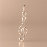 9ct Rose Gold - Openwork Treble Clef Charm