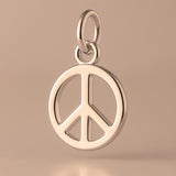9ct Rose Gold - Classic Peace Symbol Charm