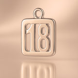 9ct Rose Gold - 18 Pendant Charm