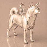 9ct Rose Gold - Akita Dog Charm