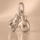 18ct Rose Gold - Classic Boxing Gloves Charm