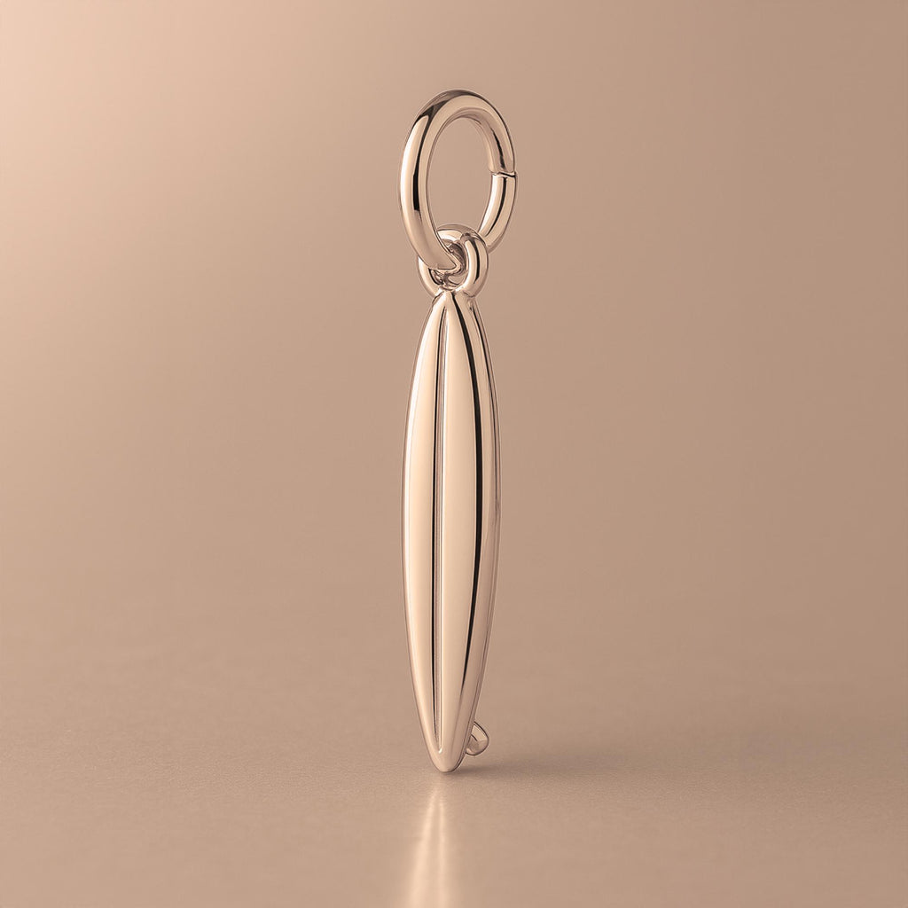18ct Rose Gold - Shortboard Surfboard Charm