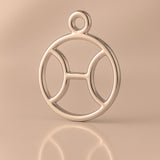 9ct Rose Gold - Pisces Zodiac Round Charm