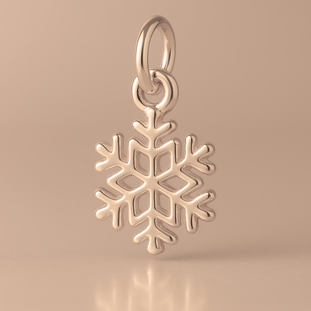 18ct Rose Gold - Classic Snowflake Charm