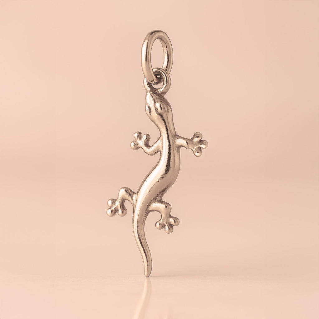 18ct Rose Gold - Forest Gecko Charm