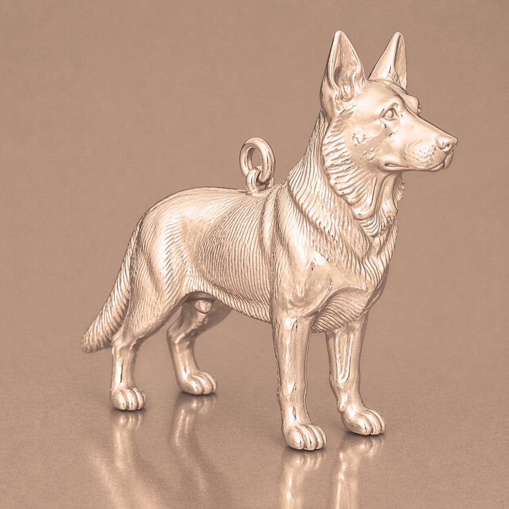 9ct Rose Gold - German Shepherd Dog Charm