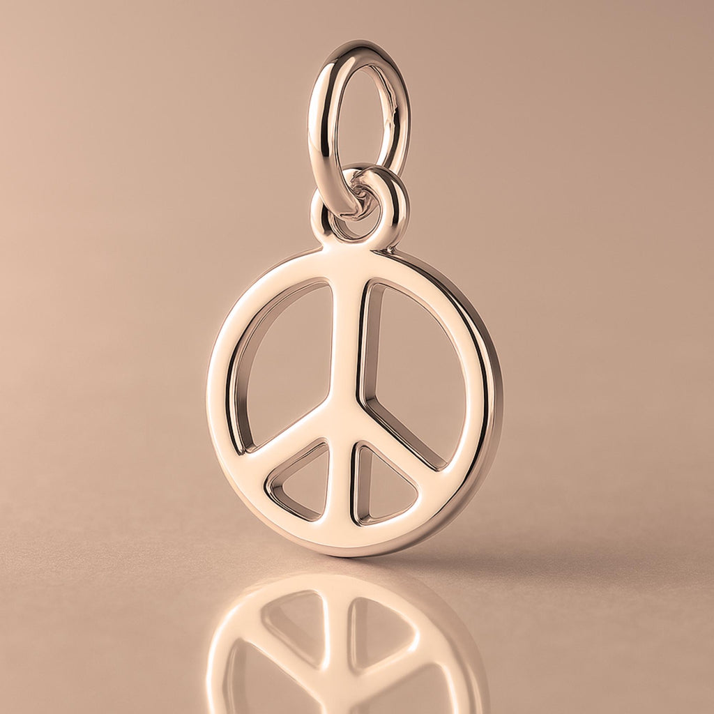 18ct Rose Gold - Mini Peace Symbol Charm