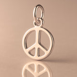 18ct Rose Gold - Mini Peace Symbol Charm