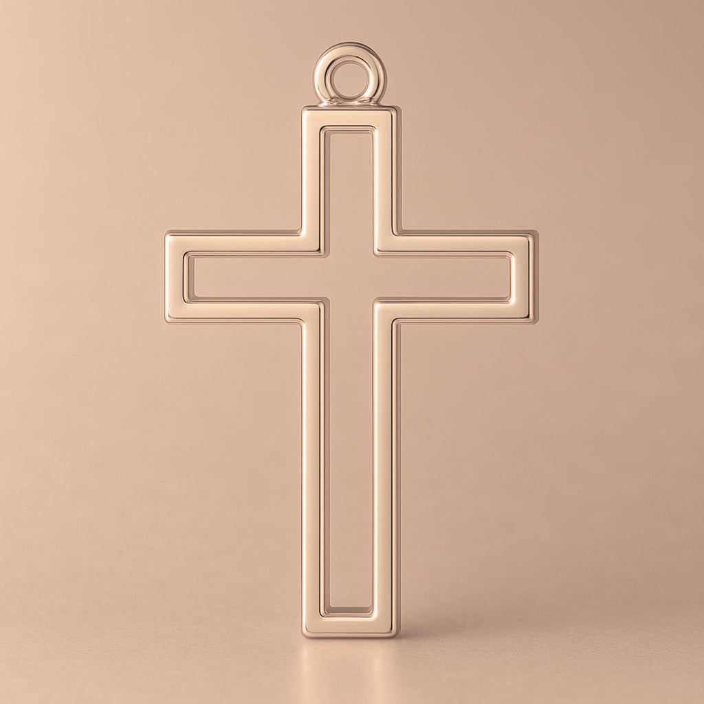 9ct Rose Gold - Open Frame Crucifix Charm