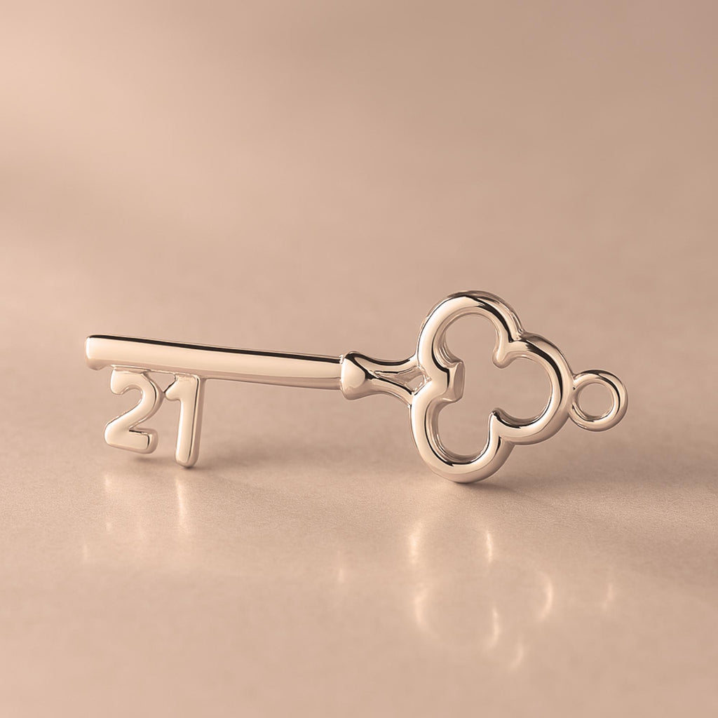9ct Rose Gold - 21 Clover Key Charm