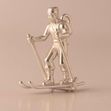 9ct Rose Gold - Cross Country Skier Charm