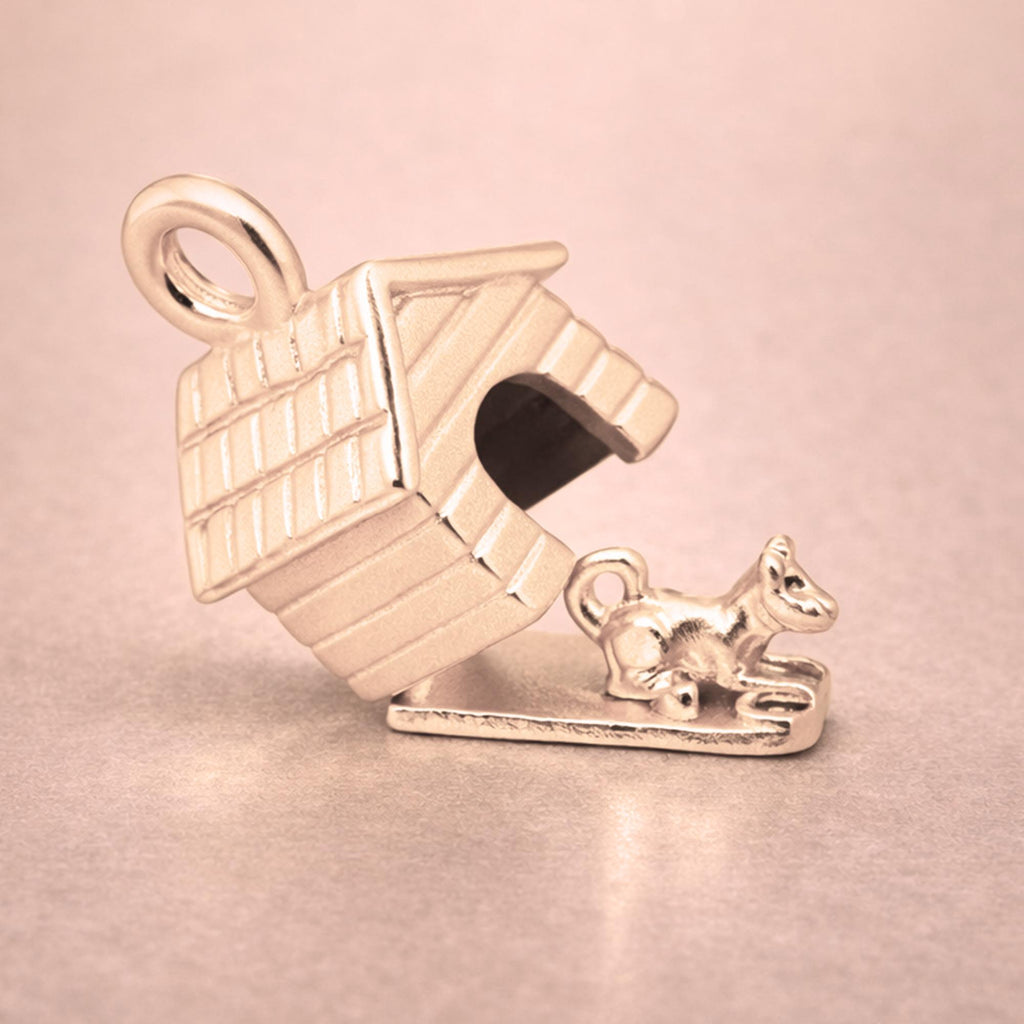 9ct Rose Gold - Dog in Kennel Charm