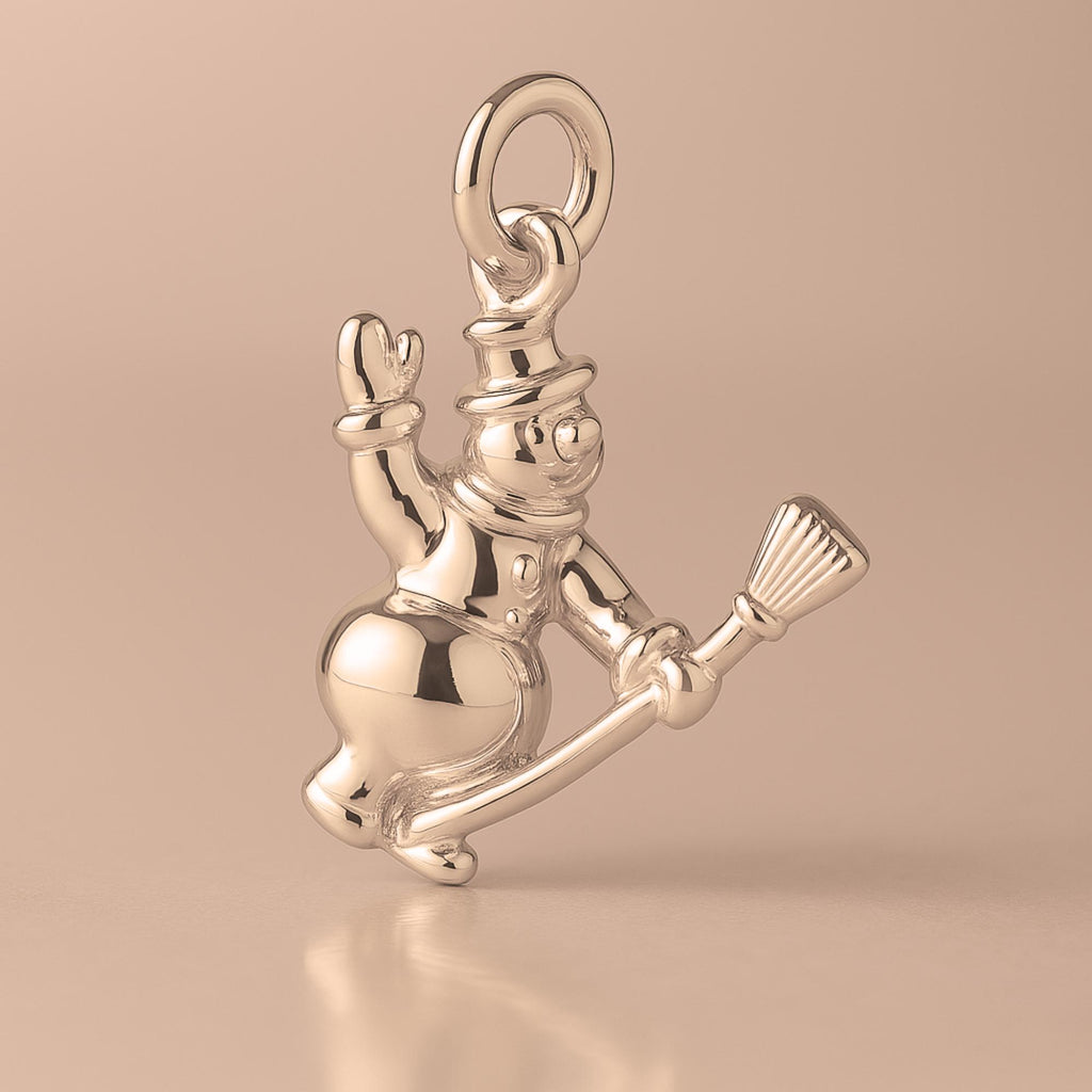 9ct Rose Gold - Flying Snowman Charm