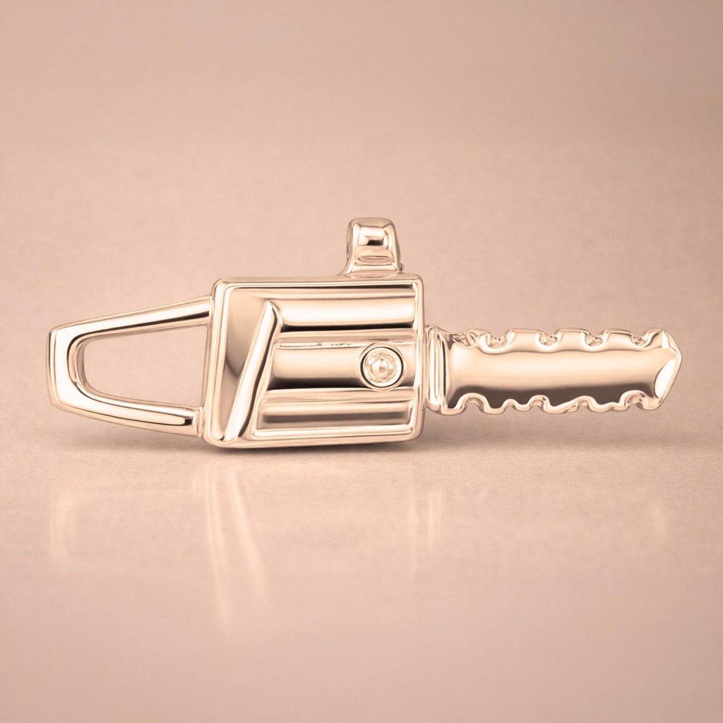 18ct Rose Gold - Loggers Chainsaw Charm