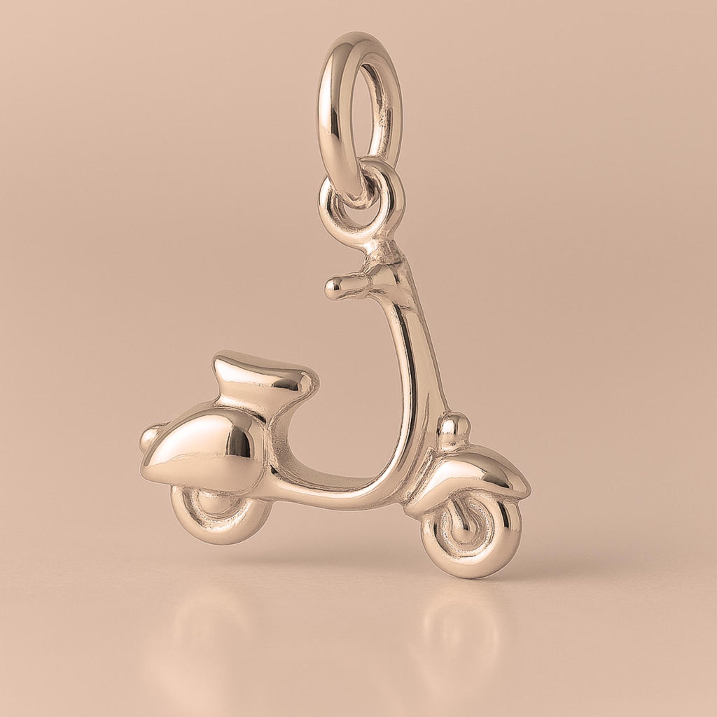 9ct Rose Gold - Vespa Motor Scooter Charm