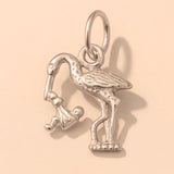 18ct Rose Gold - Stork & Baby Charm