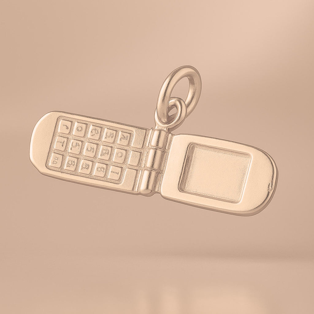 9ct Rose Gold - Vintage Flip Phone Charm