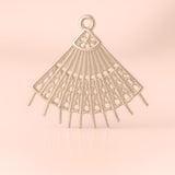 18ct Rose Gold - Handheld Lace Fan Charm
