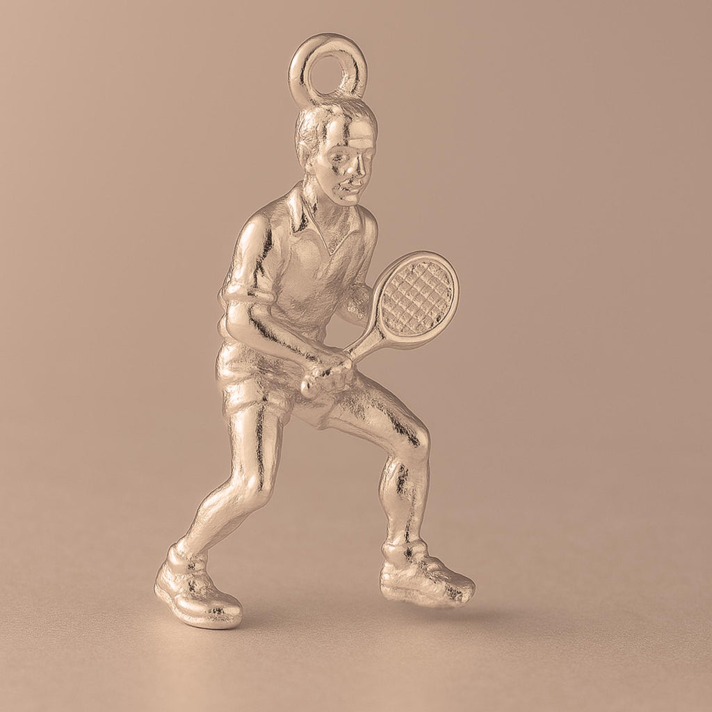 18ct Rose Gold - Tennis Player Charm