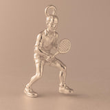 18ct Rose Gold - Tennis Player Charm