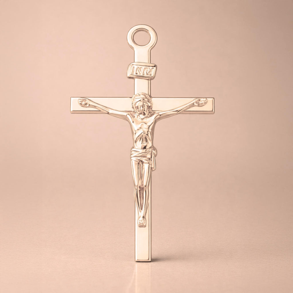 9ct Rose Gold - Traditional Jesus Crucifix Charm