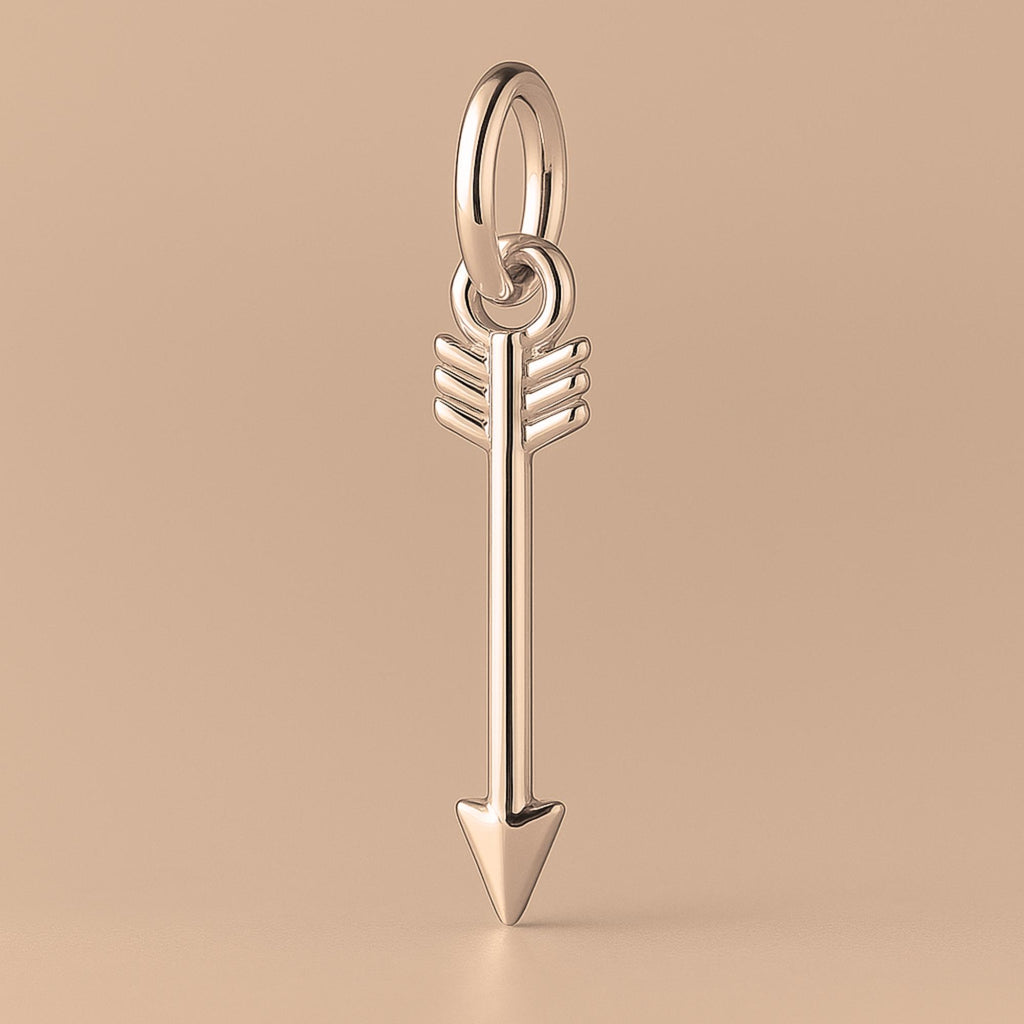 18ct Rose Gold - Feathered Arrow Charm