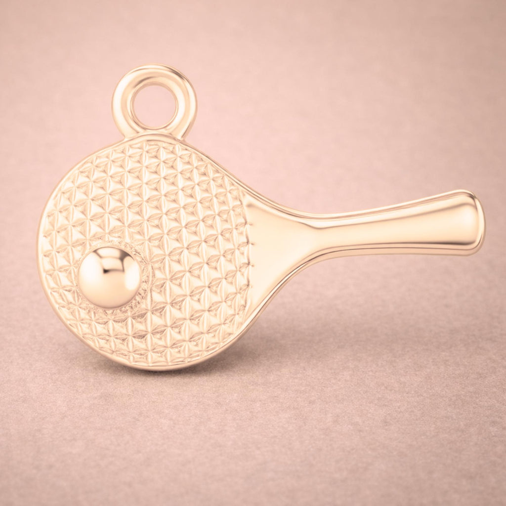18ct Rose Gold - Table Tennis Paddle Charm