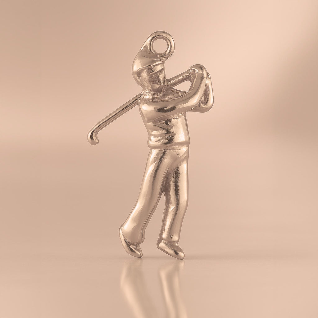 18ct Rose Gold - Golfer Swing Charm