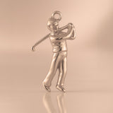 18ct Rose Gold - Golfer Swing Charm