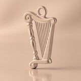 18ct Rose Gold - Elegant Scroll Harp Charm