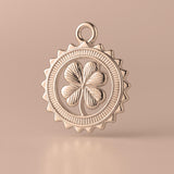 9ct Rose Gold - Four Leaf Clover Medallion Charm