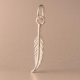 18ct Rose Gold - Delicate Feather Charm