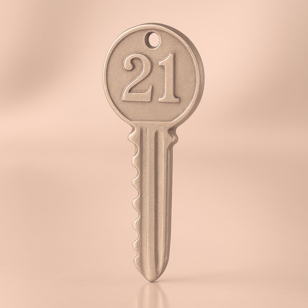 18ct Rose Gold - 21 House Key Charm