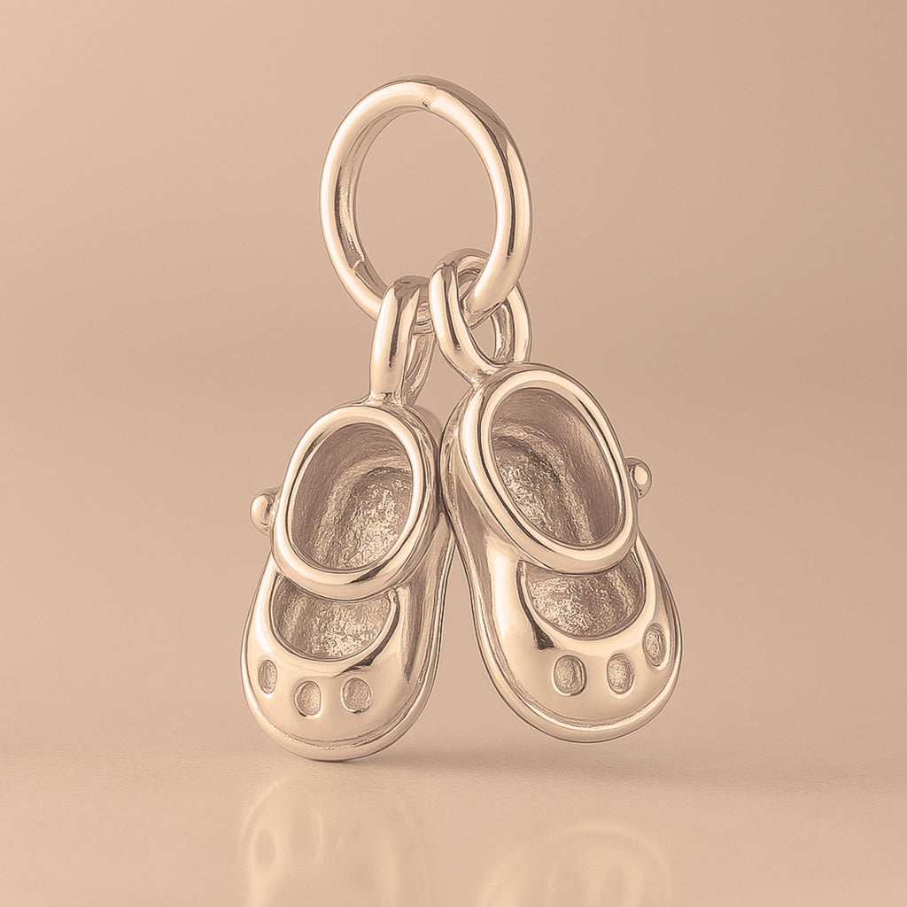 9ct Rose Gold - Tiny Baby Shoes Charm