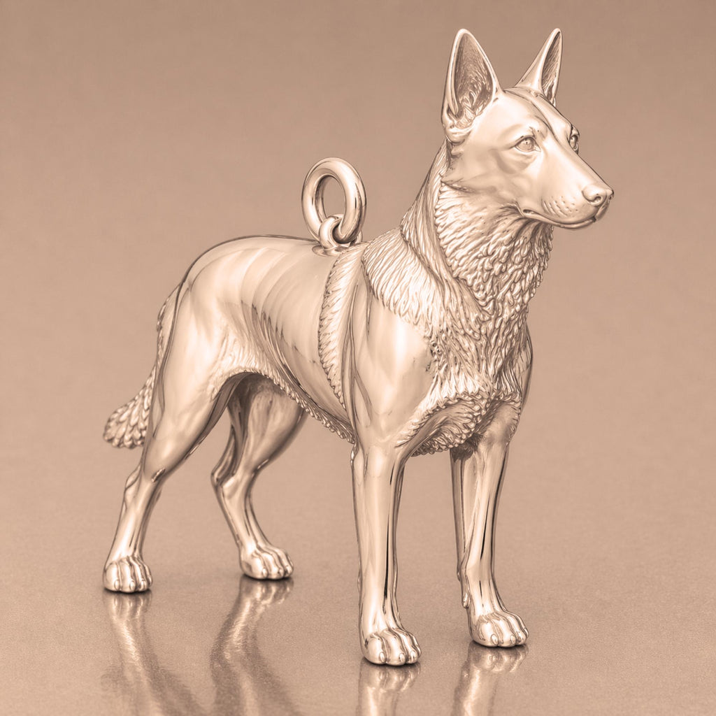 18ct Rose Gold - Belgian Malinois Dog Charm