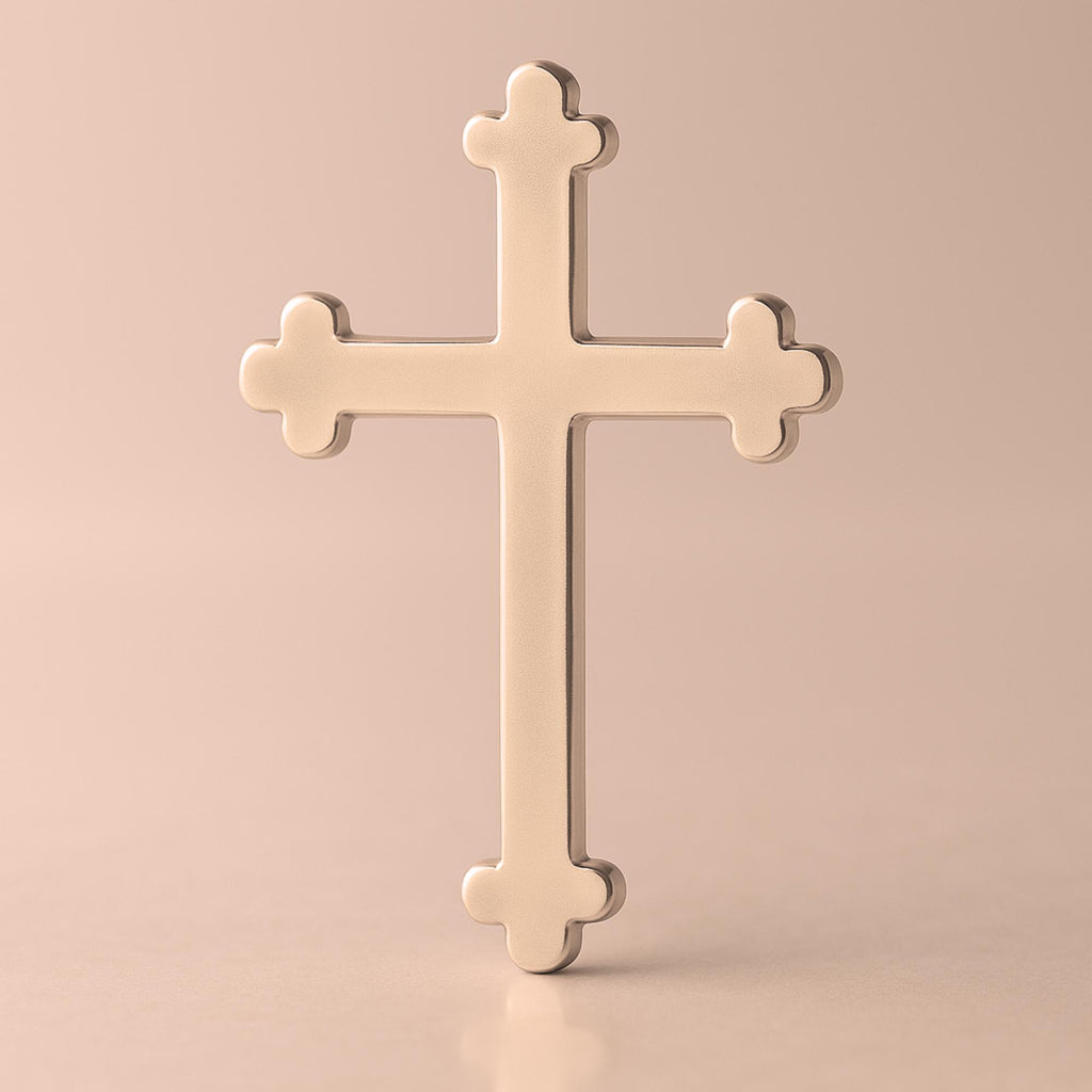 9ct Rose Gold - Trefoil Crucifix Charm