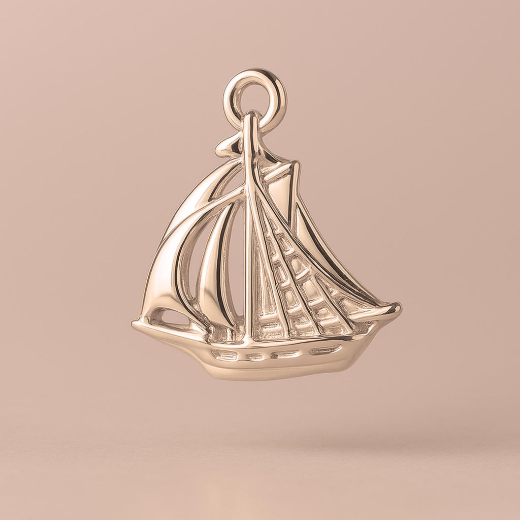 9ct Rose Gold - Sailing Schooner Charm