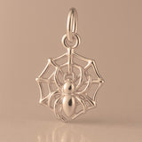 9ct Rose Gold - Spider Web Charm