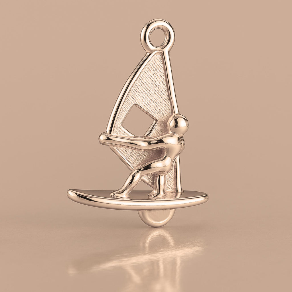 18ct Rose Gold - Beach Windsurfer Charm