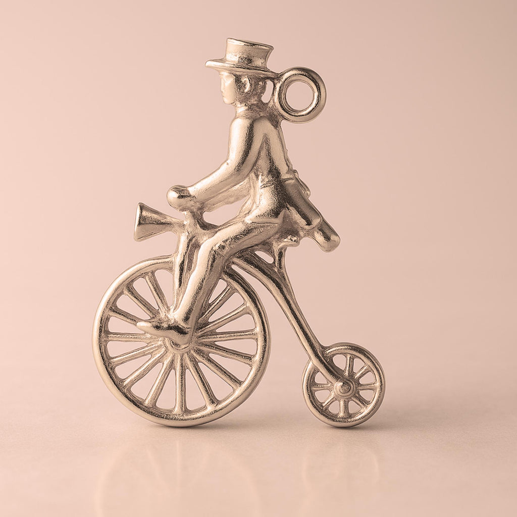 18ct Rose Gold - Penny Farthing Rider Charm