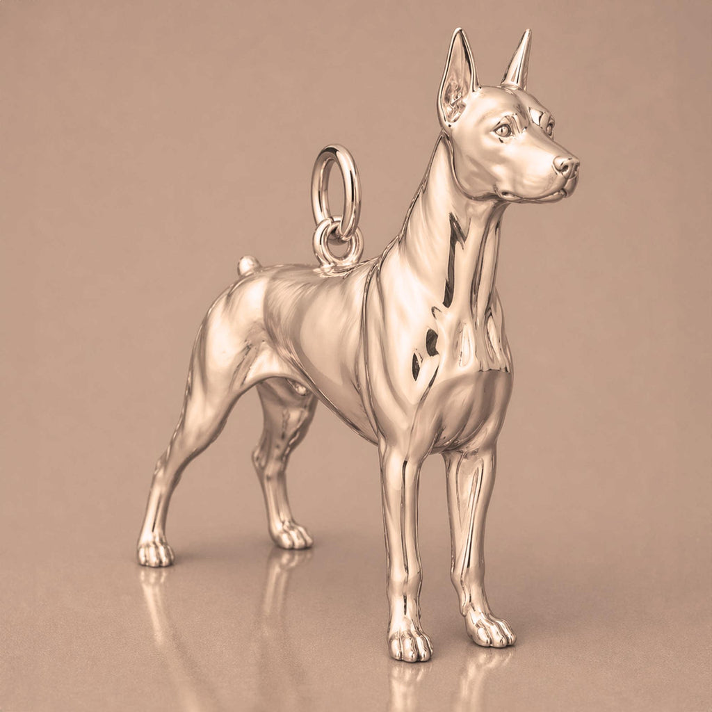 18ct Rose Gold - Doberman Pinscher Dog Charm